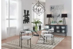 Mor Furniture Seating For 4|Dining Room Sets|Aere Dining Table & 4 Chairs In Natural Ash/Ivory