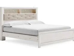 Mor Furniture Beds|Altyra Bookcase Bed In Pearl White, Queen