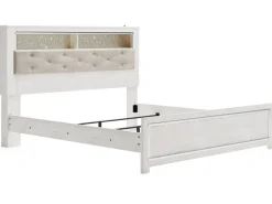 Mor Furniture Beds|Altyra Bookcase Bed In Pearl White, Queen
