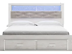 Mor Furniture Storage Beds|Beds|Altyra Bookcase Bed W/ Storage In Pearl White, Queen