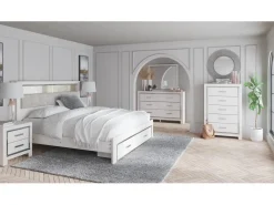 Mor Furniture Storage Beds|Beds|Altyra Bookcase Bed W/ Storage In Pearl White, Queen
