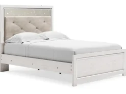 Mor Furniture Beds|Altyra Panel Bed In Pearl White, Twin