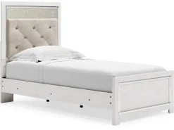 Mor Furniture Beds|Altyra Panel Bed In Pearl White, Twin