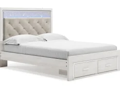 Mor Furniture Storage Beds|Beds|Altyra Panel Bed W/ Storage In Pearl White, Queen