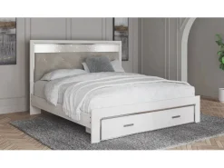 Mor Furniture Storage Beds|Beds|Altyra Panel Bed W/ Storage In Pearl White, Queen