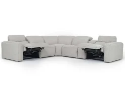 Mor Furniture Reclining Sectionals|Sectionals|Amara 6 Piece 2 Power Sectional In Tasmin Granite