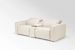 Mor Furniture Loveseats|Reclining Loveseats|Amara 2 Power Console Loveseat In Tasmin Granite