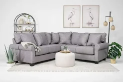 Mor Furniture Sectionals|Amelia Crypton Performance Tux Loveseat Sectional In , Left Facing Nomad Slate