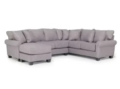 Mor Furniture Sectionals|Amelia Crypton Performance Sofa Chaise Sectional In , Left Facing Nomad Slate