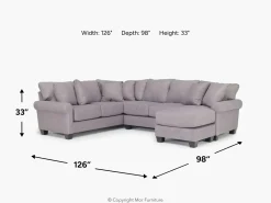 Mor Furniture Sectionals|Amelia Crypton Performance Sofa Chaise Sectional In , Left Facing Nomad Slate