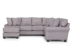 Mor Furniture Sectionals|Amelia Crypton Performance Sofa Chaise Sectional In , Left Facing Nomad Slate