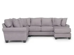 Mor Furniture Sectionals|Amelia Crypton Performance Sofa Chaise Sectional In , Left Facing Nomad Slate
