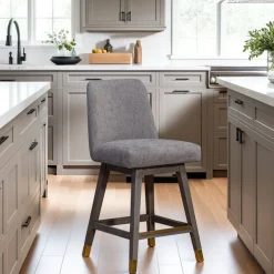 Mor Furniture Counter Height Stools|Barstools|Amelia Swivel Counter Height Stool In Mocha