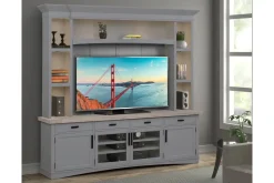 Mor Furniture Tv Stands|Entertainment Centers|Americana 4 Piece Entertainment Center In White Blue
