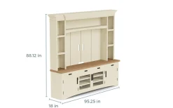 Mor Furniture Tv Stands|Entertainment Centers|Americana 4 Piece Entertainment Center In White Blue