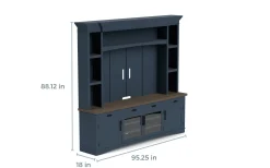 Mor Furniture Tv Stands|Entertainment Centers|Americana 4 Piece Entertainment Center In White Blue