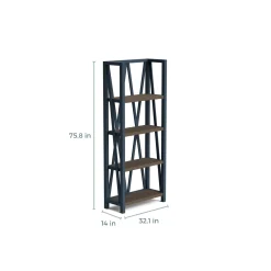 Mor Furniture Bookcases & Library Walls|Americana Bookcase In White Blue