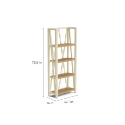 Mor Furniture Bookcases & Library Walls|Americana Bookcase In White Blue