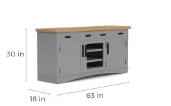 Mor Furniture Media Consoles & Hutches|Tv Stands|Americana Media Console In Gray, 63 Inch Blue
