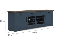 Mor Furniture Media Consoles & Hutches|Tv Stands|Americana Media Console In Gray, 63 Inch Blue