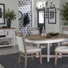 Mor Furniture Seating For 4|Round Dining Sets|Americana Round Dining Table & 4 Upholstered Chairs In Cotton