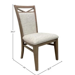 Mor Furniture Seating For 4|Round Dining Sets|Americana Round Dining Table & 4 Upholstered Chairs In Cotton