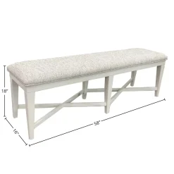 Mor Furniture Seating For 6|Dining Room Sets|Americana Trestle Dining Table & 4 Chairs & Bench In Cotton