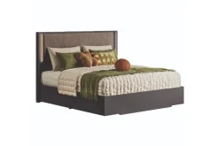 Mor Furniture Storage Beds|Upholstered Beds|Amy Upholstered Panel Bed W/ Storage In Dark Oak, Queen