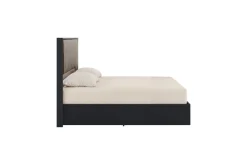 Mor Furniture Upholstered Beds|Beds|Amy Upholstered Panel Bed In Dark Oak, Queen