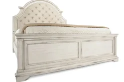 Mor Furniture Upholstered Beds|Beds|Anastasia Upholstered Panel Bed In Antique Bisque, Queen