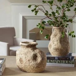 Mor Furniture Vases|Ancient Echos Vase In Brown, Set Of 2