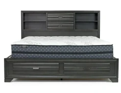 Mor Furniture Beds|Andes Bookcase Bed W/ Storage In , Twin Charcoal