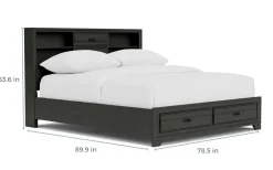 Mor Furniture Beds|Andes Bookcase Bed W/ Storage In , Twin Charcoal
