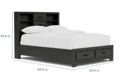 Mor Furniture Beds|Andes Bookcase Bed W/ Storage In , Twin Charcoal