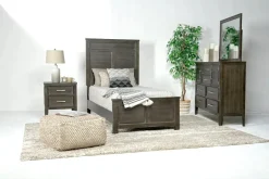 Mor Furniture Bedroom Sets|Andover Panel Bed, Dresser, Mirror & Nightstand In White, Twin