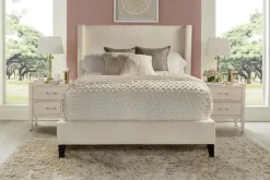 Mor Furniture Upholstered Beds|Beds|Angel Upholstered Panel Bed In Charcoal, Queen