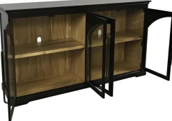Mor Furniture Tv Stands|Accent Tables|Archdale 6 Door Accent Console In Black, 96 Inch