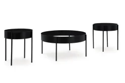 Mor Furniture Coffee Tables|Ardoline Coffee Table & 2 End Tables In Black