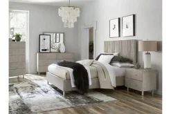 Mor Furniture Bedroom Sets|Argento Panel Bed, Dresser, Mirror & Nightstand In Misty Gray, Full