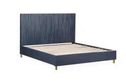 Mor Furniture Beds|Argento Panel Bed In Navy Blue, Full