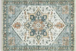 Mor Furniture Shop All Rugs|Arlenmont Classic Rug In Blue/White/Brown, 5’ X 7’