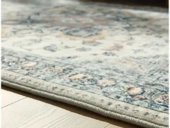 Mor Furniture Shop All Rugs|Arlenmont Classic Rug In Blue/White/Brown, 5’ X 7’
