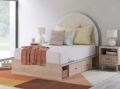 Mor Furniture Storage Beds|Beds|Arloster Panel Bed W/ 2 Drawer Storage In White, Twin