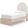Mor Furniture Kids Beds & Bunk Beds|Arloster Upholstered Panel Bed In White, Twin