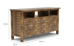 Mor Furniture Media Consoles & Hutches|Tv Stands|Artisans Media Console In Oak, 50 Inch
