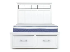 Mor Furniture Bedroom Sets|Ashbryn Storage Bed, Dresser, Mirror & Nightstand In White, Queen
