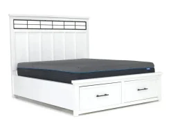 Mor Furniture Bedroom Sets|Ashbryn Storage Bed, Dresser, Mirror & Nightstand In White, Queen