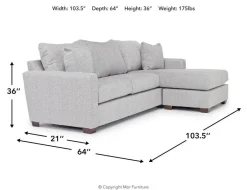 Mor Furniture Sofas|Ashfield Reversible Sofa Chaise In Ashfield Graphite