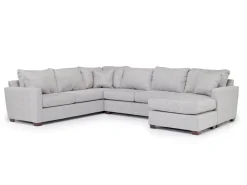 Mor Furniture Sectionals|Ashfield Tux Sofa Chaise Sectional In Ashfield Granite, Right Facing