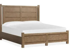 Mor Furniture Bedroom Sets|Aspen Valley Panel Bed, Dresser, Mirror & Nightstand In Sierra Brown, Queen